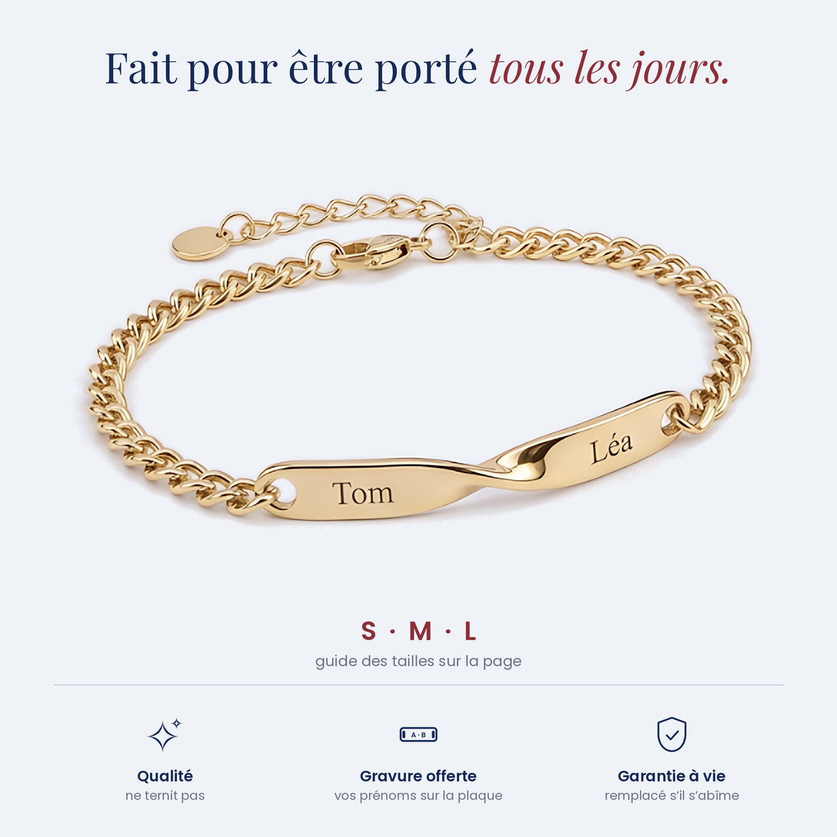 Le Bracelet Torsadé Homme — or, sur fond neutre #or