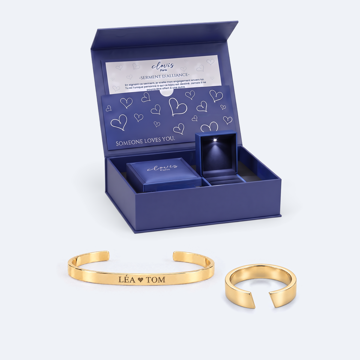 Bague Ouverte + Jonc homme — or, dans son coffret #or